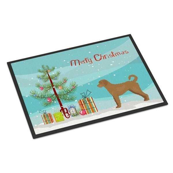 24 x 36 in. Tan Labradoodle Christmas Tree Indoor or Outdoor Mat, Carolines Treasures, Mfr#: CK3846JMAT